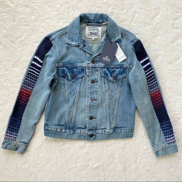 Levi’s made & crafted denim ombré embroidered trucker jacket XS - Picture 2 of 12